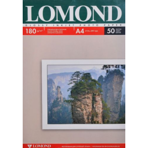 Бумага Lomond 0102065 Двусторонняя Глянцевая фотобумага для струйной печати, A4, 180 г/м2, 50 листов
