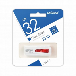 Накопитель USB 3.0 32GB SmartBuy SB32GBIR-W3 Iron белый/красный