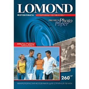 Фотобумага Lomond 1103107 Односторонняя Супер Глянцевая Белая A4, 260 г/м2, 360 листов, технологичес