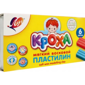 Пластилин кроха мягкий, 6 цветов. Луч