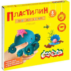 Пластилин "Каляка-Маляка", 8 цветов, стек