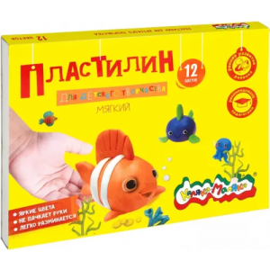 Пластилин "Каляка-Маляка", 12 цветов, стек