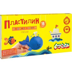 Пластилин "Каляка-Маляка", 18 цветов, стек