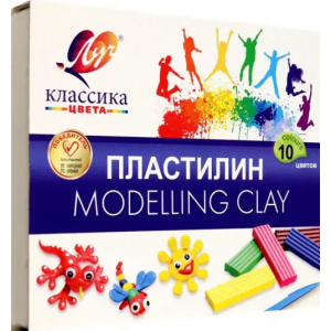 Пластилин ЛУЧ КЛАССИКА 10 цветов