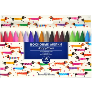 Bruno Visconti Мелки восковые "Happy color", 18 цветов