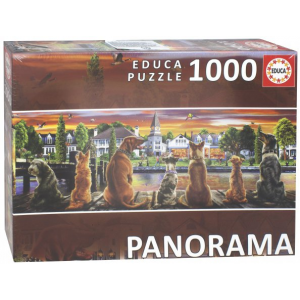 Пазл-1000 Собаки на набережной, панорама Educa