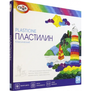 Пластилин классический гамма “, 24 цвета цв со стеком