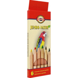 Koh-I-Noor Карандаши цветные "Jumbo Natur", 6 цветов