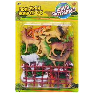 ABtoys Набор Фигурки диких и домашних животных с игровыми предметами