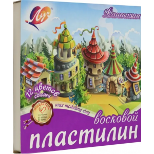 Пластилин восковой луч “фантазия“, 12 цветов, со стеком