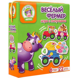 Игра настольная Vladi Toys, Веселый фермер с липучками