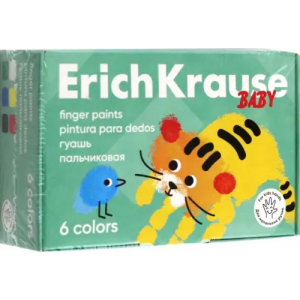 Erich Krause Гуашь пальчиковая Baby с Алоэ Вера, 6 цветов
