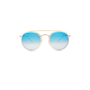 Круглые солнцезащитные очки с двойной перемычкой Ray-Ban 0RB3647N 001 51-22