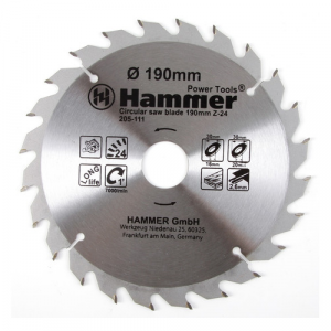 Диск пильный по дереву Hammer Flex 205-111 CSB WD 190 х 30/20/16 мм 24 зубья 30661