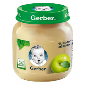 Пюре Gerber только яблоко с 4 месяцев