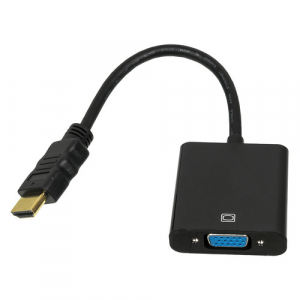 Адаптер HAMA H-54569, HDMI (m) - VGA (f) , 0.1м, GOLD, черный [00054569]