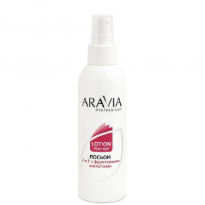 Лосьон "2 в 1" с фруктовыми кислотами против вросших волос и для замедления роста Aravia Professional