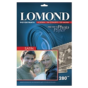 Фотобумага Lomond 1106200 A4/270г/м2/20л./белый атласное для струйной печати