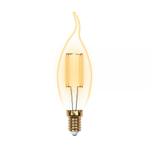Uniel Led-cw35-5w/golden/e14 glv21go лампа светодиодная vintage. форма «свеча на ветру», золотистая колба. картон. тм uniel, 1шт, UL-00002397
