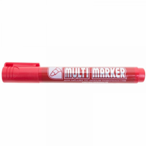 Маркер перманентный crown multi marker красный, пулевидный, 3 мм