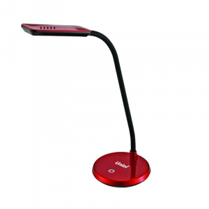 Лампа настольная Uniel TLD-510 Red/LED/6W/550Lm/4500K/С диммером/Цвет-красный, 1шт, 07535