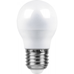 Лампа светодиодная LB-95 Шарик E27 7W 6400K, 1шт, Feron, 25483