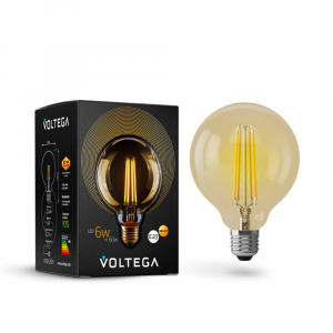 Светодиодная лампа Voltega VG10-G95GE27warm6W (E27, 2800K, 6Вт), 1шт 7084