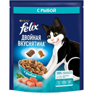 Корм сухой для кошек Felix "Двойная вкуснятина" с рыбой