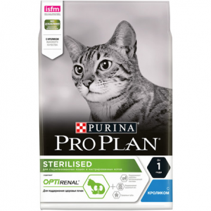 Сухой корм Pro Plan® для взрослых стерилизованных кошек и кастрированных котов старше 1 года (с кроликом), 3 кг