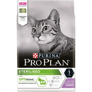 Сухой корм Pro Plan для кастрированных и стерилизованных котов и кошек с индейкой