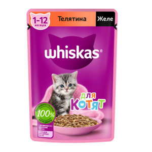 Влажный корм для котят Whiskas желе с телятиной