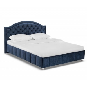 Кровать двуспальная Корвет №295 с ПМ МК 57 ткань синяя 160х200 см