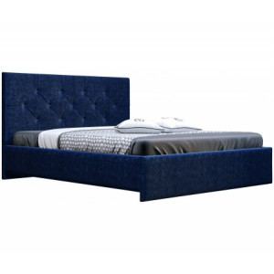 Кровать двуспальная Корвет №370 с ПМ МК 57 ткань синяя 160х200 см