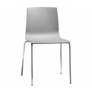 Пластиковый стул Scab design Alice Chair chromed frame хром / светло-серый
