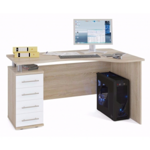 Компьютерный стол Сокол КСТ-104.1 левый дуб сонома / белый