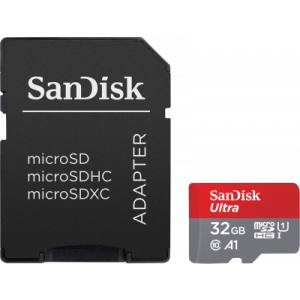 Карта памяти SanDisk Ultra UHS-I MicroSD HC 32 ГБ class 10 (с адаптером)