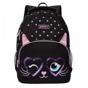 Рюкзак школьный Grizzly RG-160-2 Котик - Черный