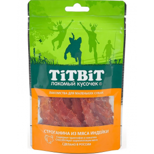 Лакомство для собак Titbit Строганина из мяса индейки для мелких пород