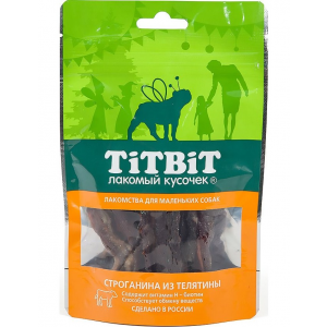 Лакомство для собак TITBIT Строганина из телятины для мелких пород