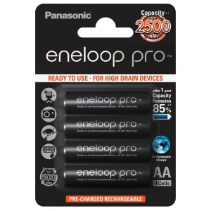 Аккумуляторы AA (HR6) 2500mAh Panasonic Eneloop pro BK-3HCDE/4BE