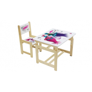 Комплект растущей детской мебели Polini kids Fun 400 SM Тролли 68х55, розовый