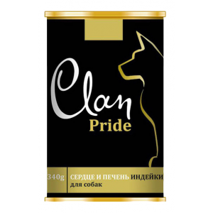 Консервы для собак Clan Pride, сердце и печень индейки, 340г