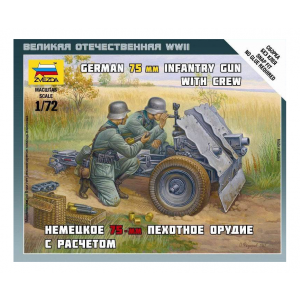 Модель для сборки Zvezda Немецкое пехотное орудие с расчетом 1:72