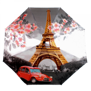 Зонт женский Flioraj "Париж", автомат, 3 сложения, 231222 FJ