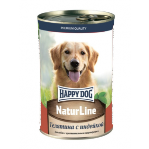 Консервы для собак Happy Dog NaturLine, с телятиной и индейкой, 20шт по 400г