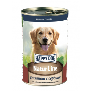 Консервы для собак Happy Dog NaturLine, с телятиной и сердцем, 20шт по 400г