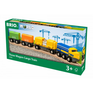 Товарный поезд с вагонами деревянной железной дороги BRIO 33982