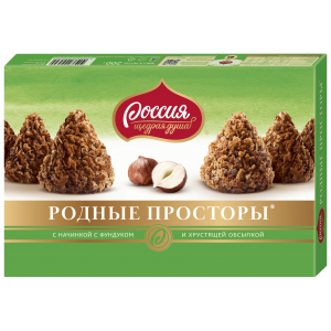 Набор конфет родные просторы Россия - щедрая душа с фундуком 200 г