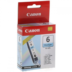 Картридж для струйного принтера Canon BCI-6 PC (4709A002) голубой, оригинал