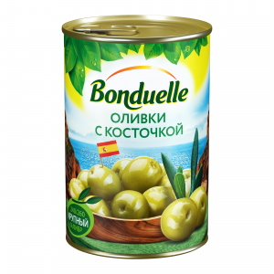 Оливки Bonduelle зеленые с косточкой 300 г